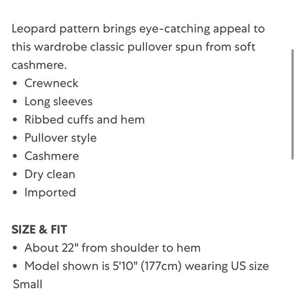 NEW Naadam Cashmere Pullover in Leopard Print - Picture 11 of 11